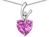 Original Star K™ Heart Shape 8mm Created Baby Pink Sapphire Pendant