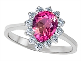Original Star K™ 8x6mm Pear Shape Created Pink Sapphire Engagement Ring