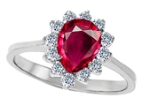 Original Star K™ 8x6mm Pear Shape Created Ruby Engagement Ring