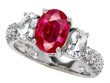 Original Star K™ 9x7mm Oval Created Ruby Engagement Ring