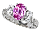 Original Star K™ 9x7mm Oval Created Pink Sapphire Engagement Ring