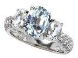Original Star K™ 9x7mm Oval Simulated Aquamarine Engagement Ring