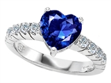 Original Star K™ 8mm Heart Shape Created Sapphire Engagement Ring