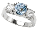 Original Star K™ 7mm Round Simulated Aquamarine Engagement Ring