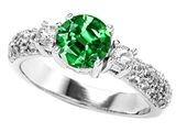 Original Star K™ 7mm Round Simulated Emerald Engagement Ring