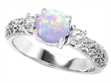 Original Star K™ 7mm Round Created Opal Engagement Ring