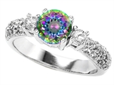 Original Star K™ 7mm Round Rainbow Mystic Topaz Engagement Ring