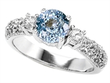 Original Star K™ 7mm Round Simulated Aquamarine Engagement Ring