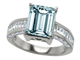 Original Star K™ 10x8mm Emerald Cut Simulated Aquamarine Engagement Ring
