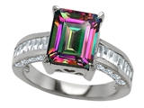Original Star K™ 10x8mm Emerald Cut Rainbow Mystic Topaz Engagement Ring