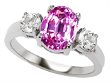Original Star K™ 9x7mm Oval Created Pink Sapphire Engagement Ring