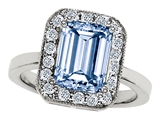 Original Star K™ 10x8mm Emerald Cut Simulated Aquamarine Engagement Ring
