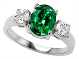 Original Star K™ 9x7mm Oval Simulated Emerald Engagement Ring