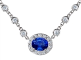 Original Star K™ Oval 10x8mm Created Sapphire Necklace