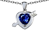 Original Star K™ Heart with Cupid`s Arrow Love Pendant with Created Sapphire