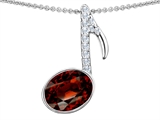 Original Star K™ Musical Note Pendant With Simulated Garnet Oval 11x9mm