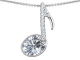 Original Star K™ Musical Note Pendant With Genuine White Topaz Oval 11x9mm