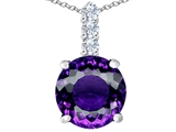 Original Star K™ Large 12mm Round Simulated Amethyst Pendant