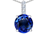 Original Star K™ Large 12mm Round Created Sapphire Pendant