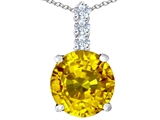 Original Star K™ Large 12mm Round Simulated Citrine Pendant