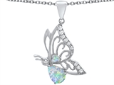 Original Star K™ Butterfly Pendant With 9x6mm Pear Shape Created Opal