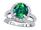 Original Star K™ 8mm Round Simulated Emerald Engagement Wedding Set