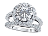 Original Star K™ 8mm Round Genuine White Topaz Engagement Wedding Set