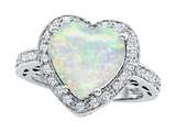 Original Star K™ Large 10mm Heart Shape Created Opal Engagement Wedding Ring