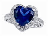 Original Star K™ Large 10mm Heart Shape Created Sapphire Engagement Wedding Ring