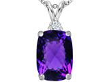 Original Star K™ Large 14x10mm Cushion Cut Simulated Amethyst Pendant