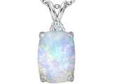 Original Star K™ Large 14x10mm Cushion Cut Created Opal Pendant