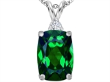 Original Star K™ Large 14x10mm Cushion Cut Simulated Emerald Pendant