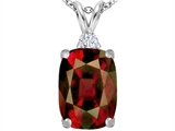 Original Star K™ Large 14x10mm Cushion Cut Simulated Garnet Pendant