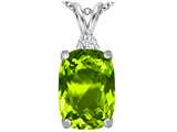 Original Star K™ Large 14x10mm Cushion Cut Simulated Peridot Pendant