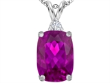 Original Star K™ Large 14x10mm Cushion Cut Created Pink Sapphire Pendant
