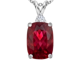 Original Star K™ Large 14x10mm Cushion Cut Created Ruby Pendant