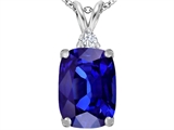 Original Star K™ Large 14x10mm Cushion Cut Simulated Tanzanite Pendant