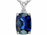 Original Star K™ Large 14x10mm Cushion Cut Created Sapphire Pendant