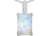 Original Star K™ Large 14x10mm Emerald Cut Created Opal Pendant