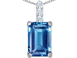 Original Star K™ Large 14x10mm Emerald Cut Simulated Aquamarine Pendant