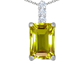 Original Star K™ Large 14x10mm Emerald Cut Simulated Peridot Pendant