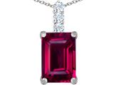 Original Star K™ Large 14x10mm Emerald Cut Created Ruby Pendant