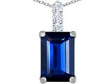 Original Star K™ Large 14x10mm Emerald Cut Created Sapphire Pendant