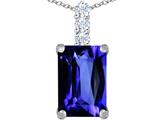 Original Star K™ Large 14x10mm Emerald Cut Simulated Tanzanite Pendant