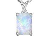 Original Star K™ Large 14x10mm Emerald Cut Created Opal Pendant