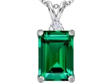 Original Star K™ Large 14x10mm Emerald Cut Simulated Emerald Pendant