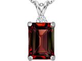 Original Star K™ Large 14x10mm Emerald Cut Simulated Garnet Pendant