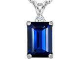 Original Star K™ Large 14x10mm Emerald Cut Created Sapphire Pendant