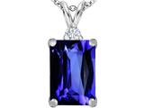 Original Star K™ Large 14x10mm Emerald Cut Simulated Tanzanite Pendant