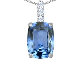 Original Star K™ Large 14x10mm Cushion Cut Simulated Aquamarine Pendant